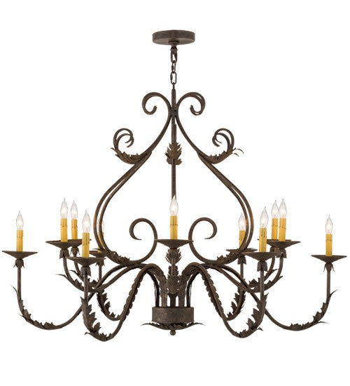 2nd Ave Lighting French Elegance 48" Wide 12 LT Chandelier in Antiquity Finish