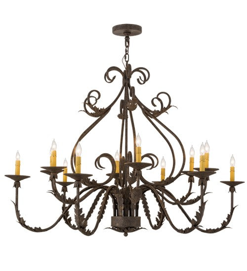2nd Ave Lighting French Elegance 48" Wide 12 LT Chandelier in Antiquity Finish