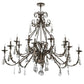 2nd Ave Lighting French Elegance 60" Wide 16 LT Chandelier in Antique Silver Finish