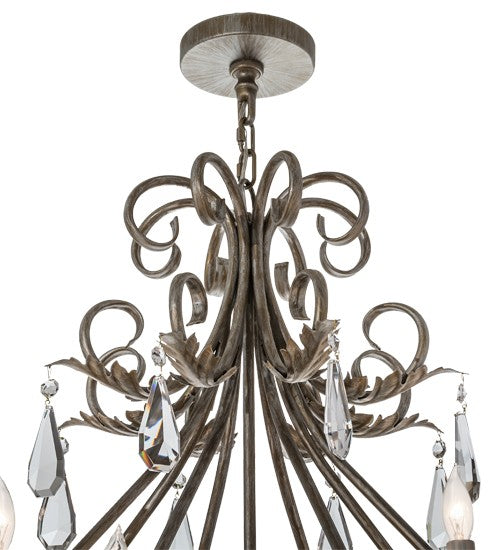 2nd Ave Lighting French Elegance 60" Wide 16 LT Chandelier in Antique Silver Finish