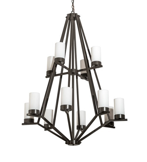 2nd Ave Lighting Galen 42" Wide Two Tier 12 Light Chandelier in Timeless Bronze Finish
