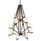 2nd Ave Lighting Galen 42" Wide Two Tier 12 Light Chandelier in Timeless Bronze Finish