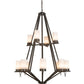 2nd Ave Lighting Galen 42" Wide Two Tier 12 Light Chandelier in Timeless Bronze Finish
