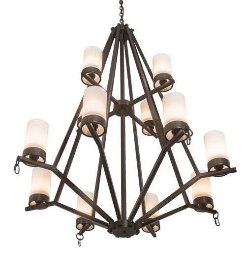 2nd Ave Lighting Galen 42" Wide Two Tier 12 Light Chandelier in Timeless Bronze Finish