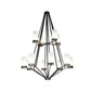 2nd Ave Lighting Galen 60" 12-Light 2-Tier Frosted Glass Shade Wrought Iron Steel Chandelier