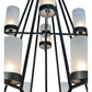 2nd Ave Lighting Galen 60" 12-Light 2-Tier Frosted Glass Shade Wrought Iron Steel Chandelier
