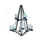 2nd Ave Lighting Galen 60" 12-Light 2-Tier Frosted Glass Shade Wrought Iron Steel Chandelier