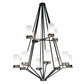 2nd Ave Lighting Galen 60" 12-Light 2-Tier Frosted Glass Shade Wrought Iron Steel Chandelier