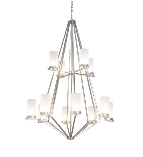 2nd Ave Lighting Galen 60" Wide Two Tier 12 Light Chandelier in Nickle Powder Coat Finish