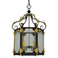 2nd Ave Lighting Ganser 25" Wide Lantern Pendant in Blackwash With Gold Accents