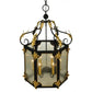 2nd Ave Lighting Ganser 25" Wide Lantern Pendant in Blackwash With Gold Accents