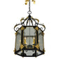 2nd Ave Lighting Ganser 25" Wide Lantern Pendant in Blackwash With Gold Accents