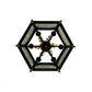 2nd Ave Lighting Ganser 25" Wide Lantern Pendant in Blackwash With Gold Accents
