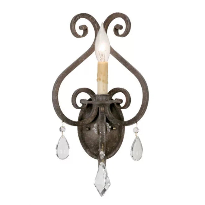 2nd Ave Lighting Gia 10" 1-Light E12 Base Smoke Wall Sconce