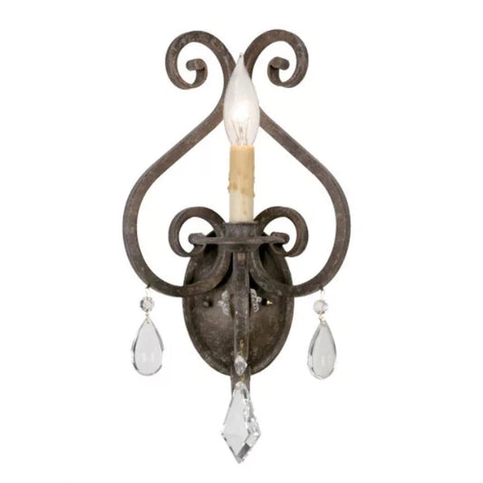 2nd Ave Lighting Gia 10" 1-Light E12 Base Smoke Wall Sconce