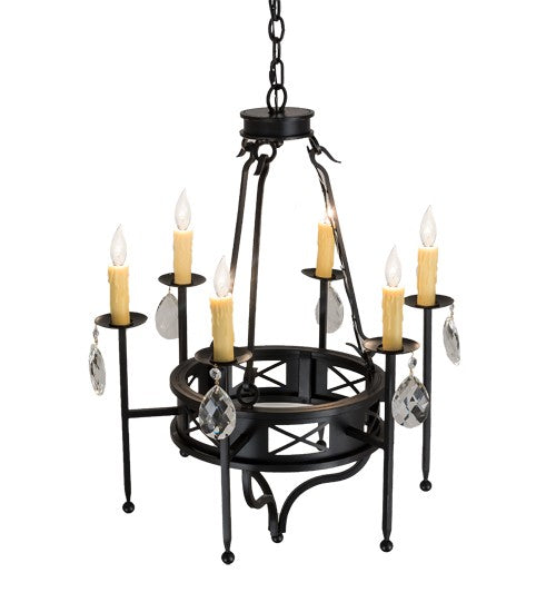 2nd Ave Lighting Gina 24" Wide 6 LT Chandelier in Blackwash Finish