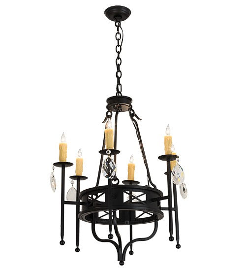 2nd Ave Lighting Gina 24" Wide 6 LT Chandelier in Blackwash Finish