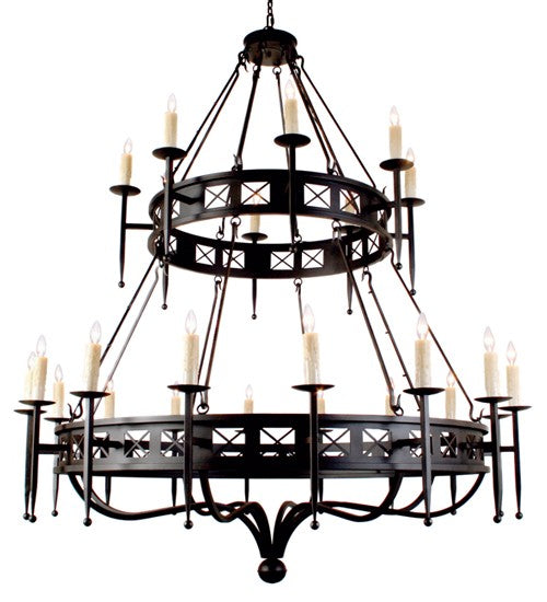 2nd Ave Lighting Gina 72" Wide Two Tier 24 Light Chandelier in Cafe Europa Finish