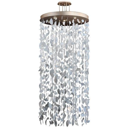 2nd Ave Lighting Gingko Leaf 44" Cascading Pendant in Champaign Metallic Finish
