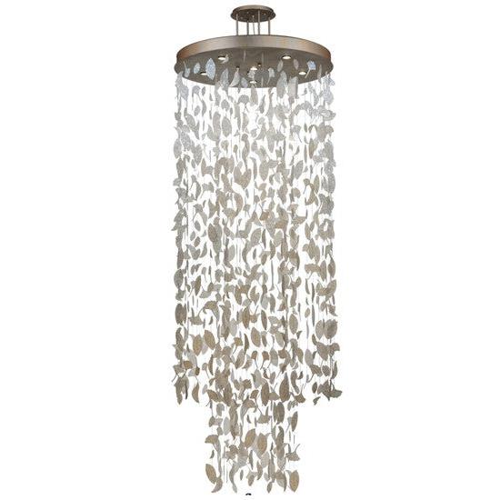 2nd Ave Lighting Gingko Leaf 44" Cascading Pendant in Champaign Metallic Finish
