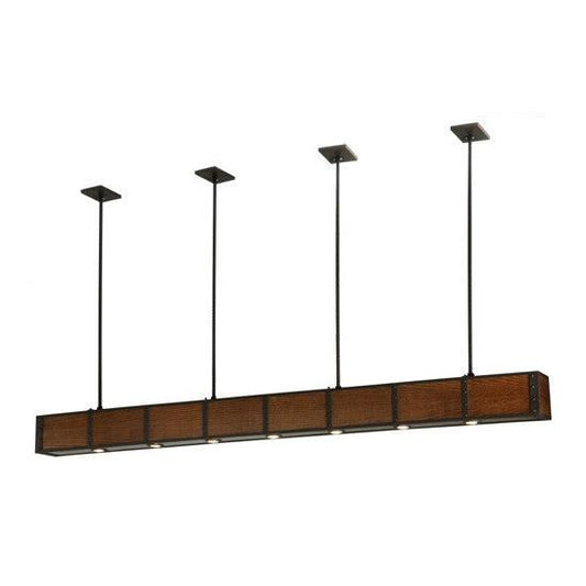 2nd Ave Lighting Giradeau 96" Wood Beam Oblong Pendant in Oil Rubbed Bronze