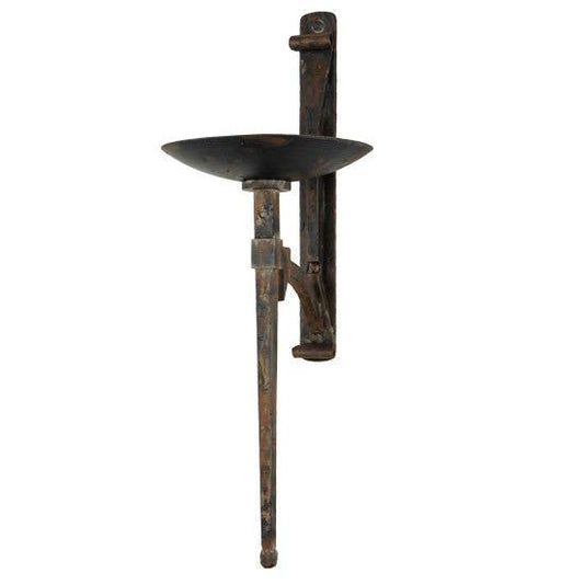 2nd Ave Lighting Gothic 12.5" Bobeche Candle Holder in Hand Rubbed Rusted Waxed Iron Finish