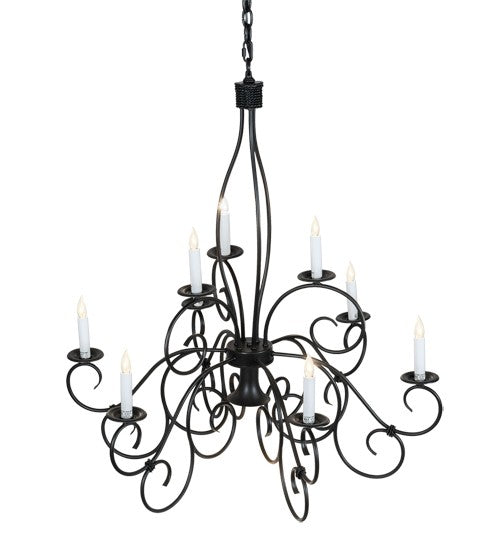 2nd Ave Lighting Grace 36" Wide 10 Light Two Tier Chandelier in Blackwash Finish
