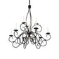 2nd Ave Lighting Grace 36" Wide 10 Light Two Tier Chandelier in Blackwash Finish
