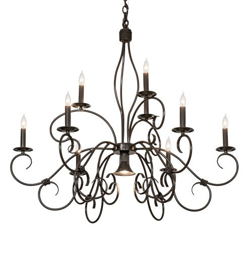 2nd Ave Lighting Grace 40" Wide 10 Light Two Tier Chandelier in Timeless Bronze