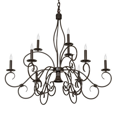 2nd Ave Lighting Grace 40" Wide 10 Light Two Tier Chandelier in Timeless Bronze