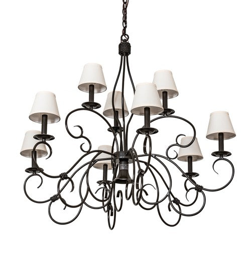 2nd Ave Lighting Grace 40" Wide 10 Light Two Tier Chandelier in Timeless Bronze Finish