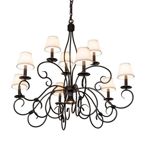 2nd Ave Lighting Grace 40" Wide 10 Light Two Tier Chandelier in Timeless Bronze Finish