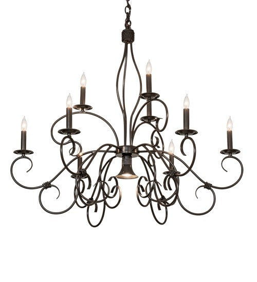 2nd Ave Lighting Grace 40" Wide 10 Light Two Tier Chandelier in Timeless Bronze