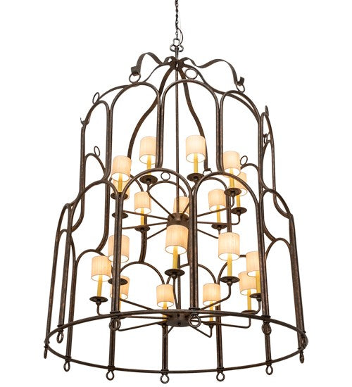 2nd Ave Lighting Grand Stair 54" Wide 18-Light Chandelier in Gilded Tobacco Finish