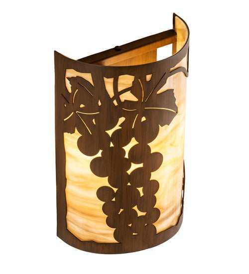 2nd Ave Lighting Grape Ivy 8" Wide Wall Sconce in Rustic Iron Finish