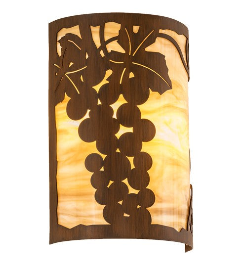 2nd Ave Lighting Grape Ivy 8" Wide Wall Sconce in Rustic Iron Finish