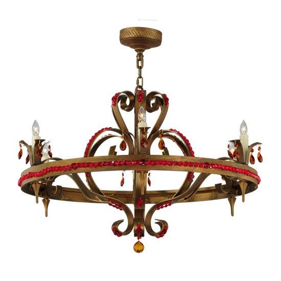 2nd Ave Lighting Grosetto 39" Wide 6 LT Chandelier in Cortez Gold Finish