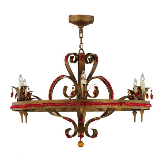 2nd Ave Lighting Grosetto 39" Wide 6 LT Chandelier in Cortez Gold Finish