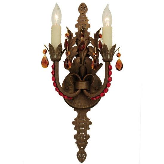 2nd Ave Lighting Grosetto 9" Wide 2 LT Crystal Wall Sconce in Cortez Gold