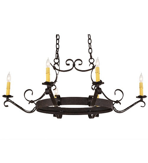 2nd Ave Lighting Handforged 38" Long 6 LT Oval Chandelier in Chestnut Finish