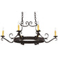 2nd Ave Lighting Handforged 38" Long 6 LT Oval Chandelier in Chestnut Finish
