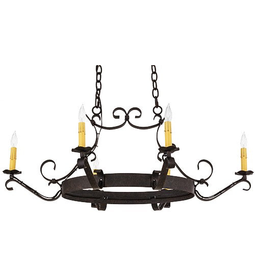2nd Ave Lighting Handforged 38" Long 6 LT Oval Chandelier in Chestnut Finish