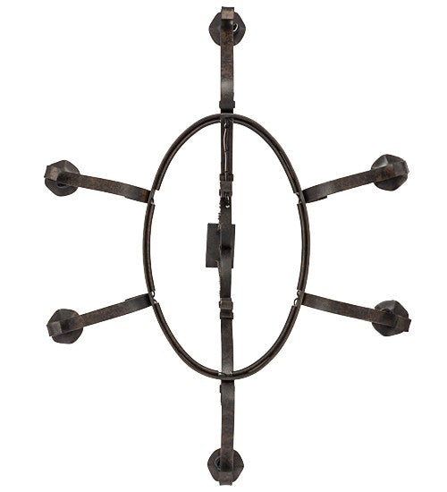 2nd Ave Lighting Handforged 38" Long 6 LT Oval Chandelier in Chestnut Finish