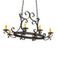 2nd Ave Lighting Handforged 51" Oval 8 Light Chandelier in Wrought Iron Finish