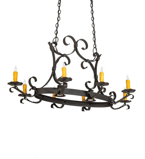 2nd Ave Lighting Handforged 51" Oval 8 Light Chandelier in Wrought Iron Finish