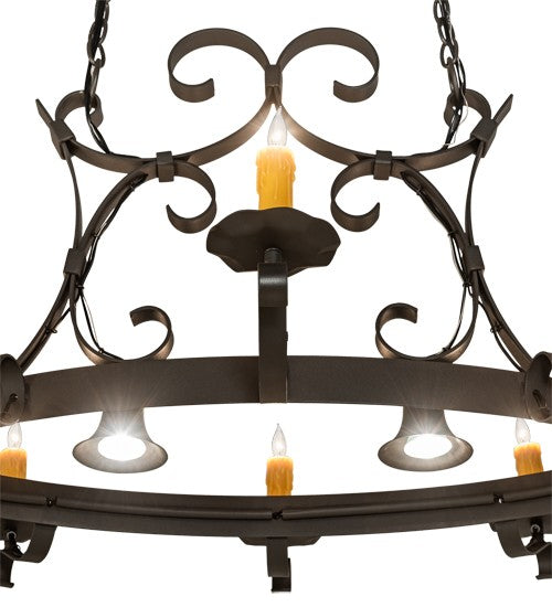 2nd Ave Lighting Handforged 51" Oval 8 Light Chandelier in Wrought Iron Finish