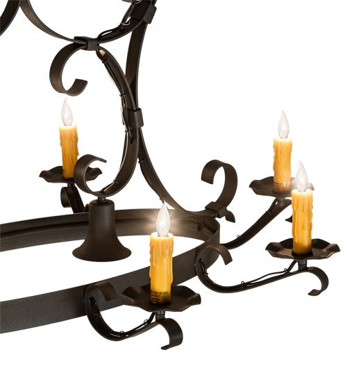 2nd Ave Lighting Handforged 51" Oval 8 Light Chandelier in Wrought Iron Finish