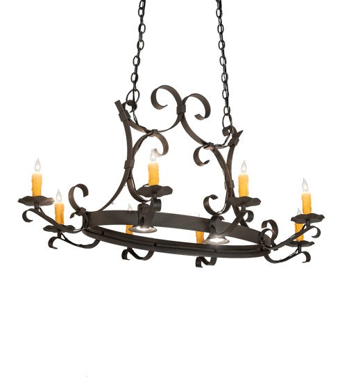 2nd Ave Lighting Handforged 51" Oval 8 Light Chandelier in Wrought Iron Finish