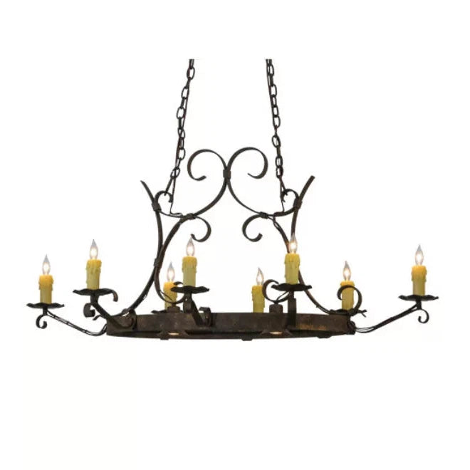 2nd Ave Lighting Handforged 52" 8-Light Antiquity Oval Chandelier