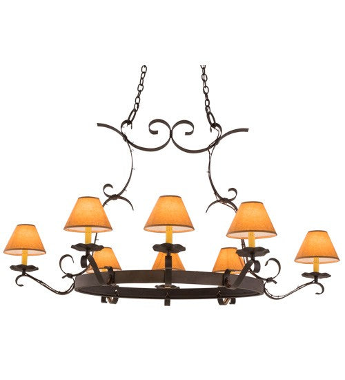 2nd Ave Lighting Handforged 53" Long 8 Light Oblong Chandelier in Oil Rubbed Bronze